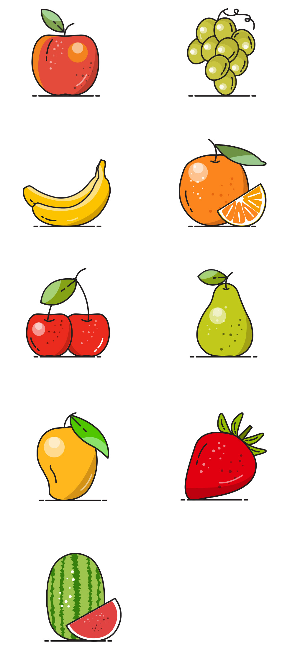 وکتور میوه های مختلف